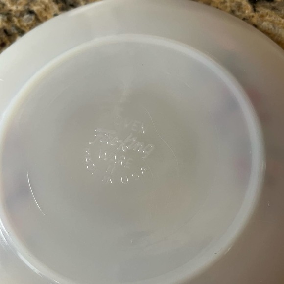 Vintage Fire King Milk Glass Primrose Saucers | Set of 5 - Picture 4 of 5